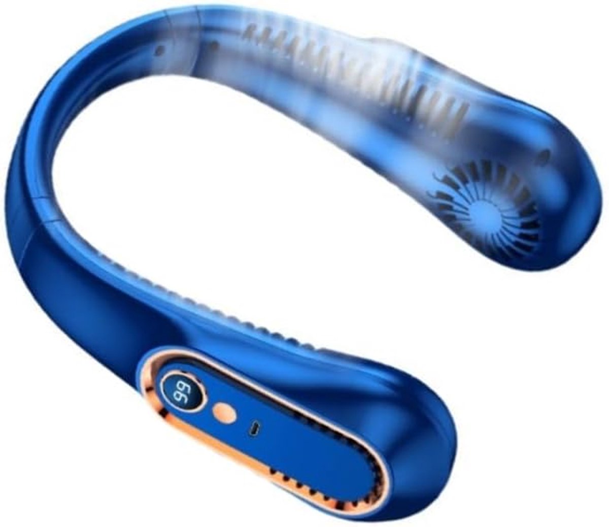 Nekventilator - Draagbare nekventilator – Handsfree ontwerp zonder bladen – 360° koeling rondom – Stille draagbare ventilator – Geschikt voor binnen en buiten – Blauw