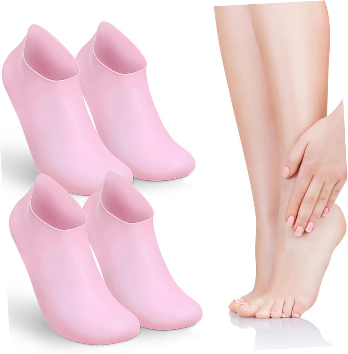 Hydraterende Sokken - Voetverzorging Spa - Huid Verzachten - Antislip Onderkant - Schoenmaat 41-43 - Roze