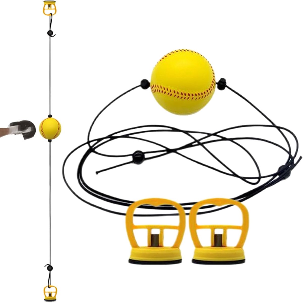 Kleine Bokszak - Reactie Bal - Reactietraining Verbeteren - Snel te Monteren - 11.2 cm Breed - Zwart