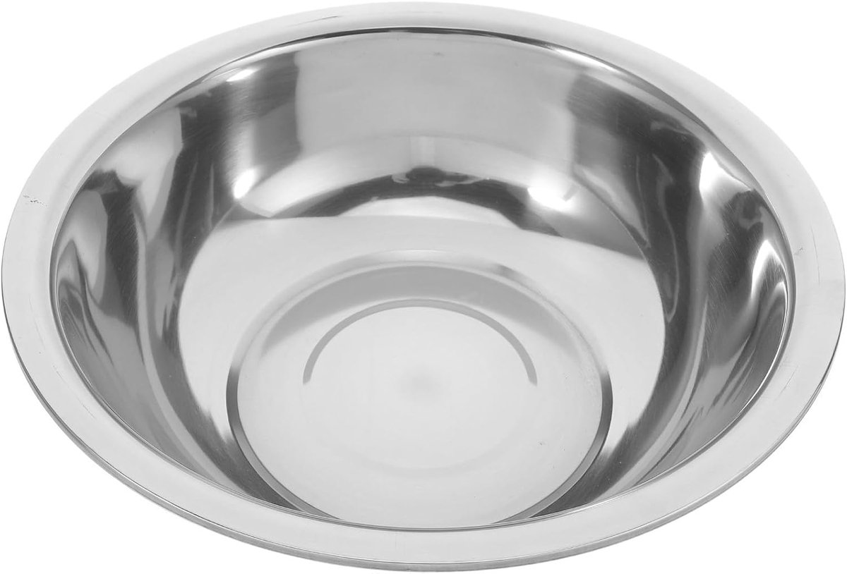 Rvs Wasbak - Waskom Voetenbad - Huishoudelijk Gebruik - Grote Diepe Kom - 29 x 29 x 9.5 cm - Zilverkleurig