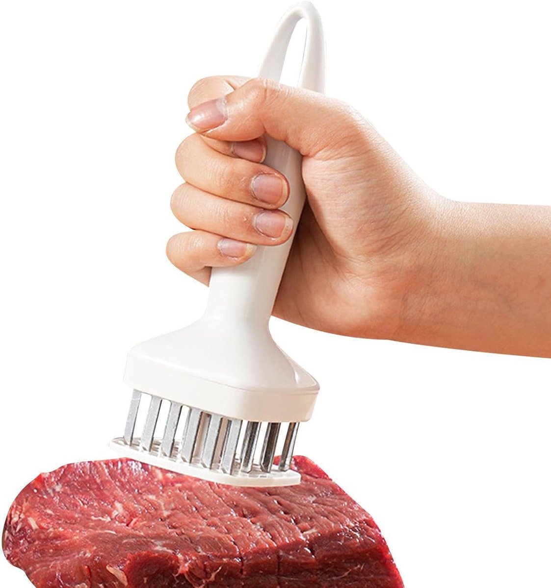 Vleesvermalser Machine - Vleeshamer Tenderizer - Vlees Mals Maken - Roestvrijstalen Naalden - 63 x 95 cm - Wit