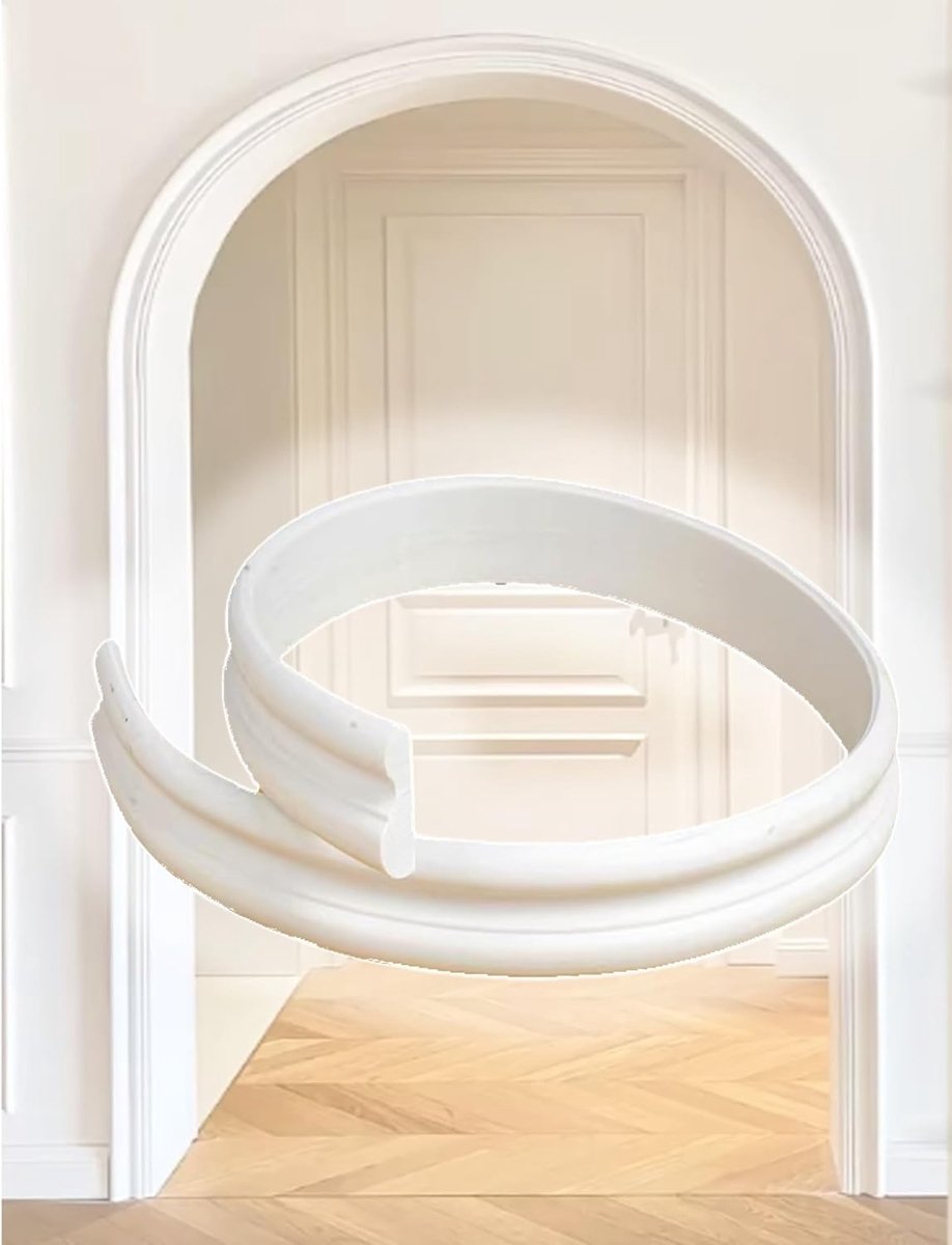 PVC Deurframe Trim - Boog Wainscoting Kit - Interieur Verfraaien - Naadloos Gebogen Ontwerp - Snijdbaar - Wit