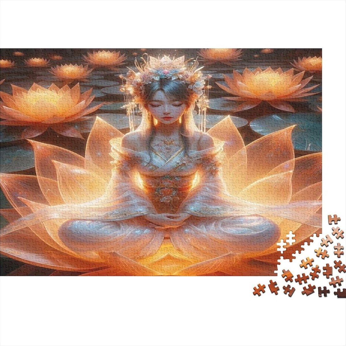 Legpuzzel - Volwassen Puzzel - Ontspanning Thuis - Duurzaam Materiaal - 1000 Stukjes - Lotus