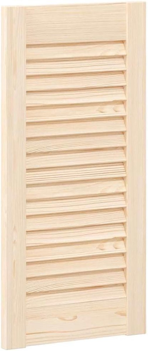 Houten Kastdeur - Lamellen deur - Meubels Vernieuwen - Massief Hout - 61.5 x 29.5 cm - Naturel