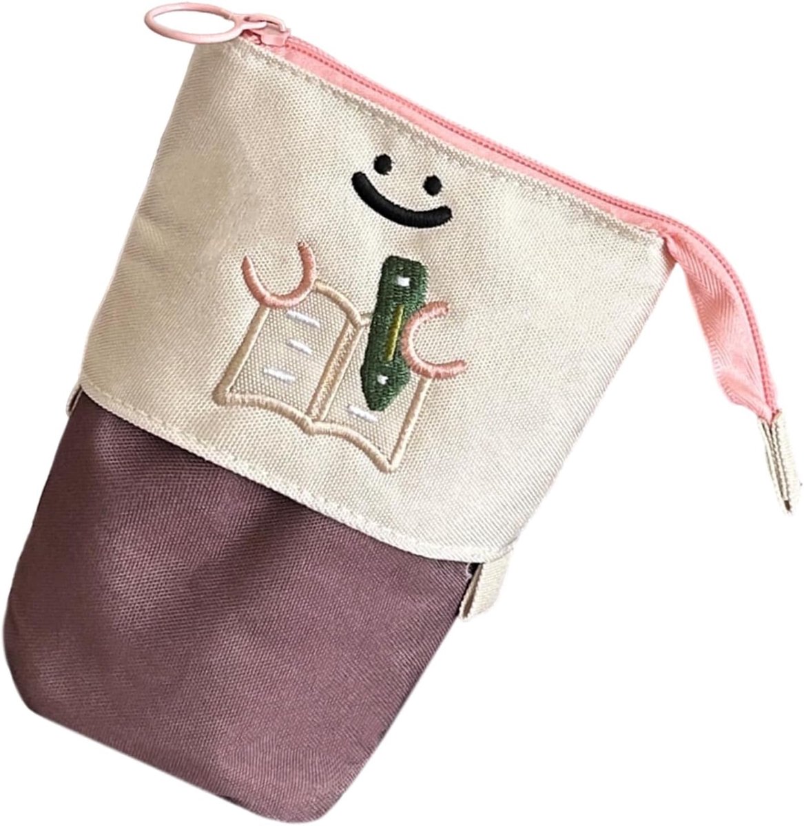 Staand Potlood Etui - Opvouwbare Tas - School Kantoor - Uitschuifbare Functie - 17x13cm - Koffie