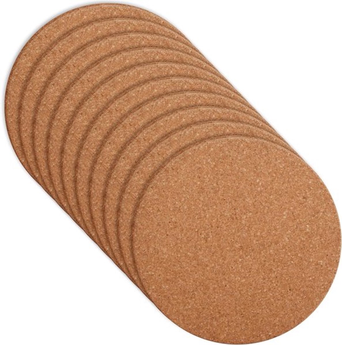 Kurkonderzetters - 10 stuks - Ronde Bruine Absorberende Kurkmat voor Dranken - Herbruikbare Onderzetters voor Eettafel - Multifunctionele Bordmat - Kurkmat voor Koffietafel - Bar Aanrechtblad
