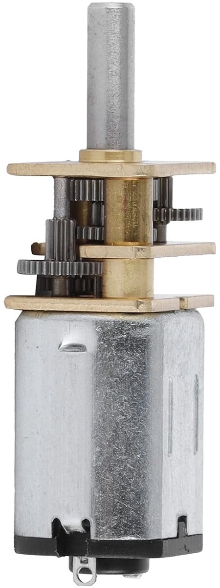 Tandwielmotor Roestvrij Staal - Snelheidsreductiemotor DC Motor - Elektronische Deursloten - Compacte Aandrijfuitgang - 3 x 10 mm As - Zilver