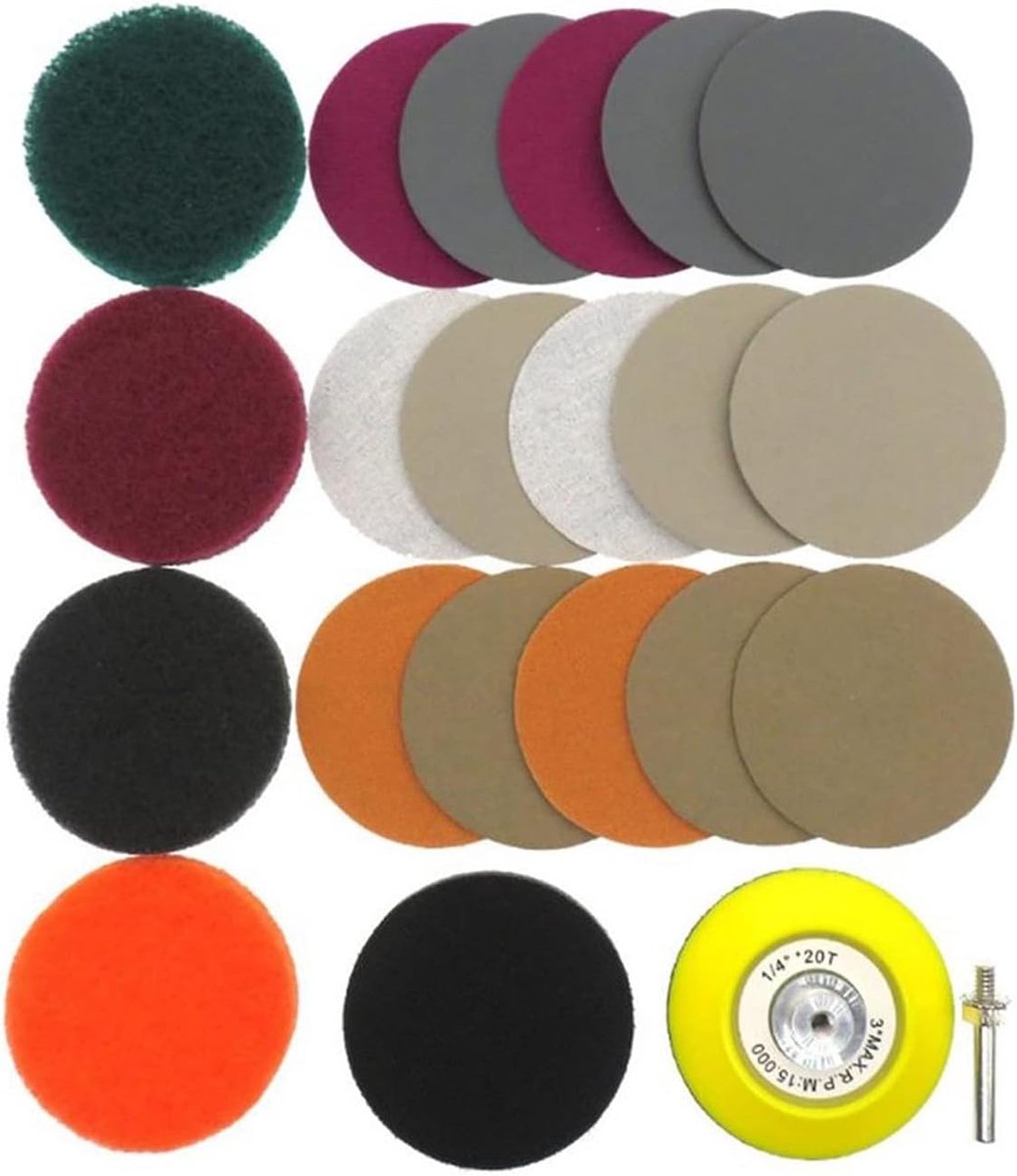 Auto Polijstset - Koplamp Reparatie Kit - Auto Onderhoud - Inclusief 21 Delen - 3 Inch - One Color