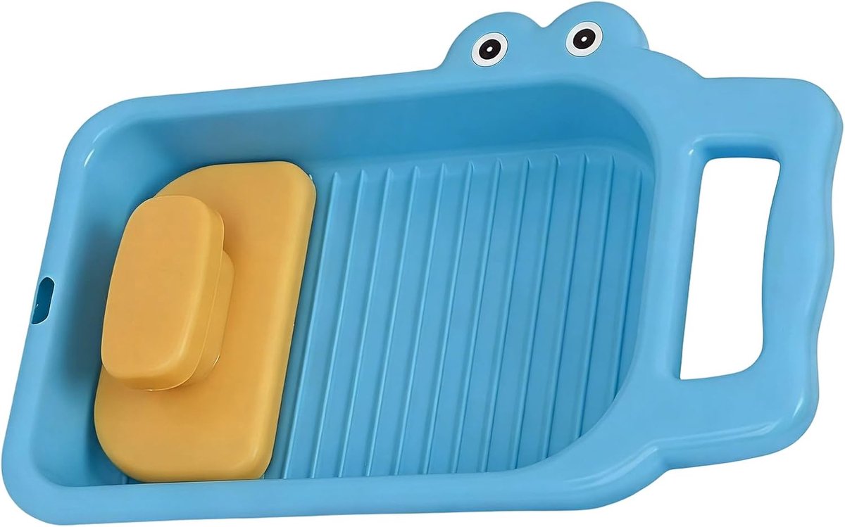 Handwasbord Mini Schrobplank Kleding Wassen Draagbaar Ontwerp 34 x 20 x 6 cm Blauw