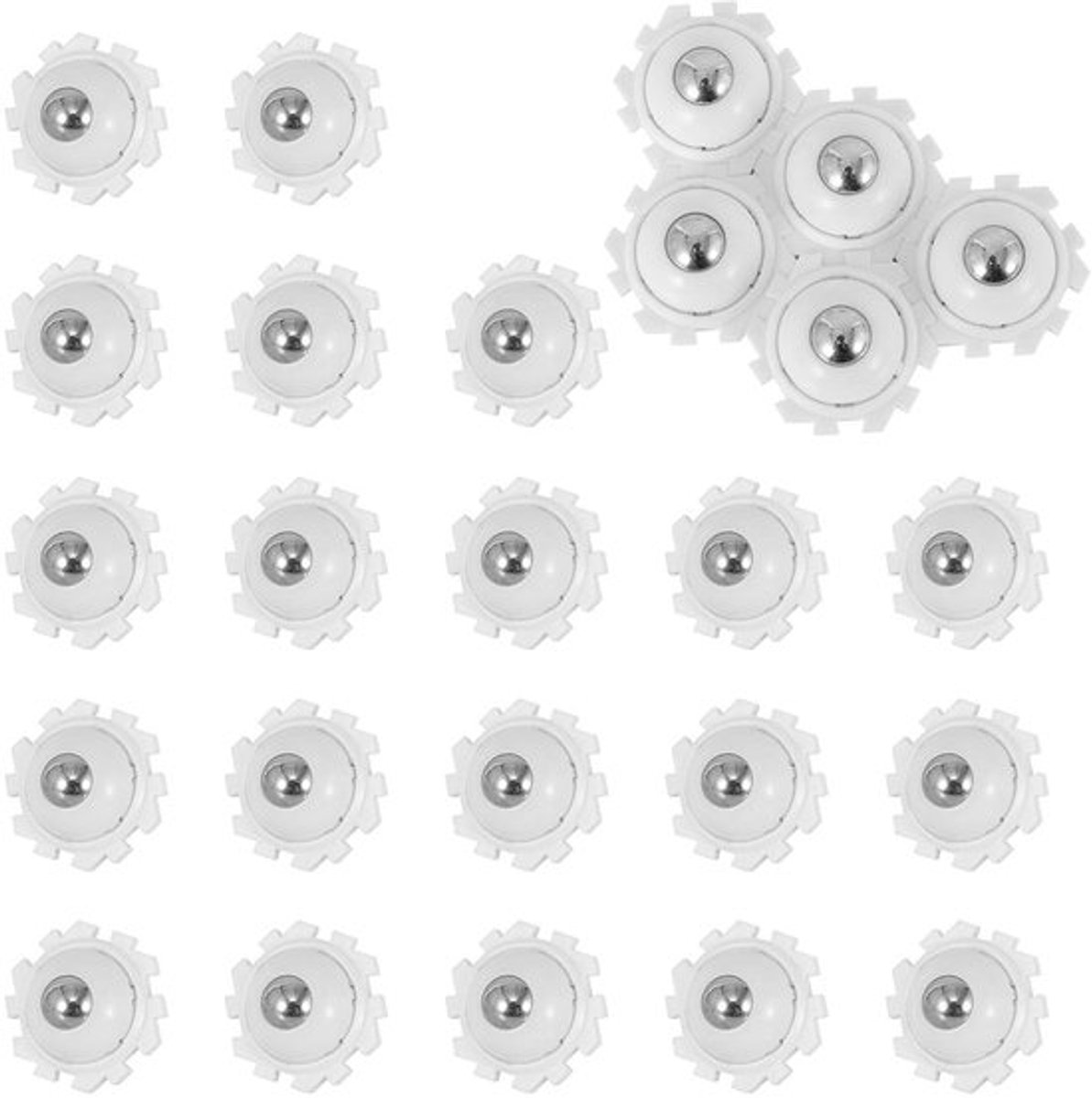 360 graden witte mini-meubelkogels - 20 stukken universeel