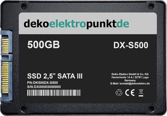 SSD harde schijf - Interne opslag - Systeem upgrade - Schokbestendig ontwerp - 500GB - Zwart — afbeelding 5