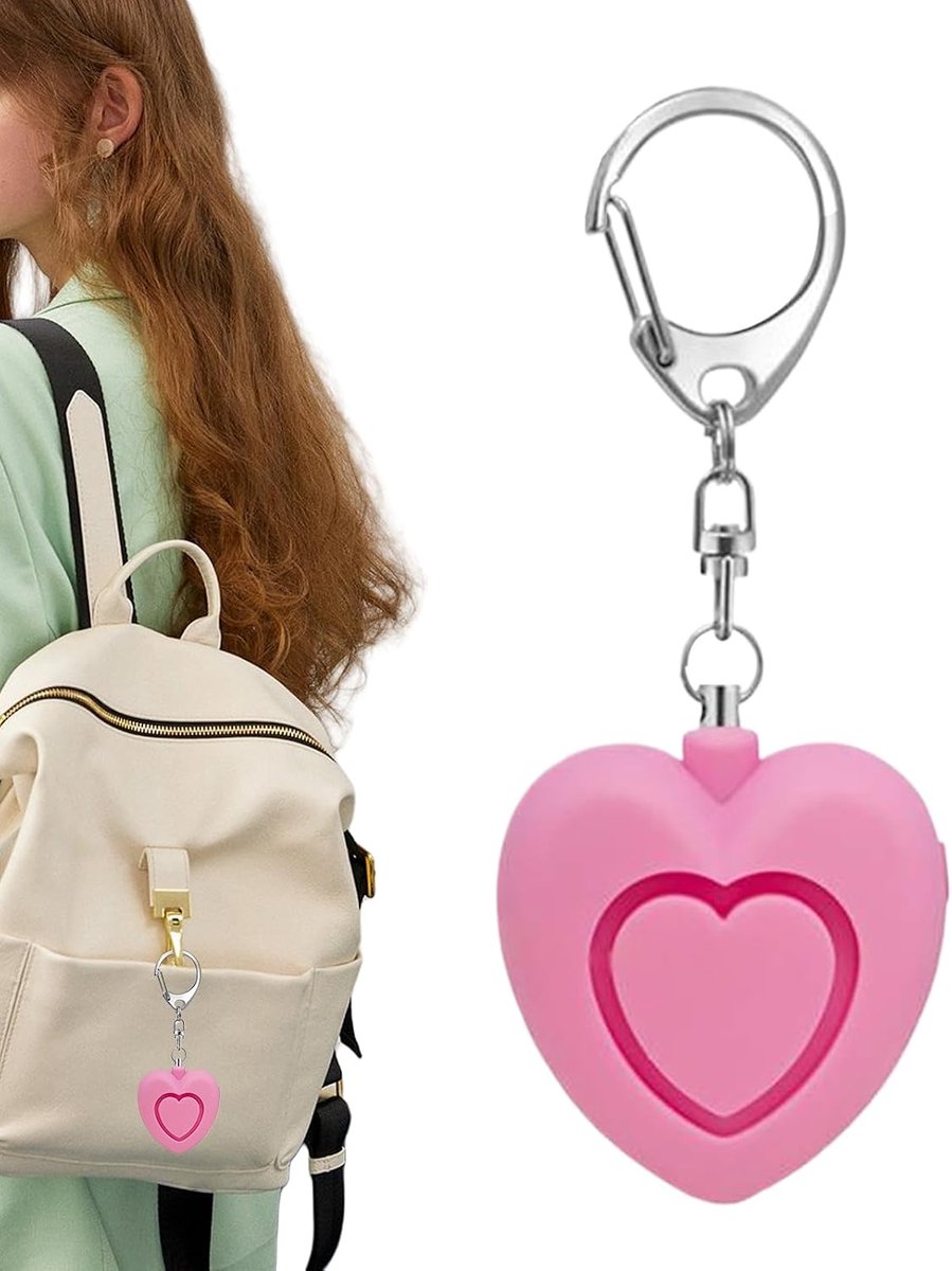 Persoonlijk Alarm - Veiligheidssleutelhanger - Extra Veiligheid - 125dB Hartvormig Geluid - 6x4.5x3 cm - Roze