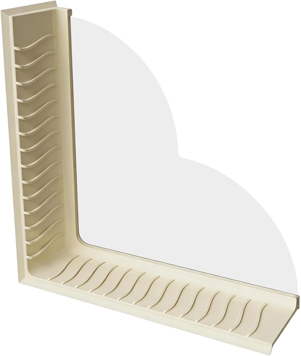 Badkuip Spatscherm - Waterbescherming Douche - Badkamer Droog Houden - Zuignapsysteem Bevestiging - 25 x 24.5 cm - Beige