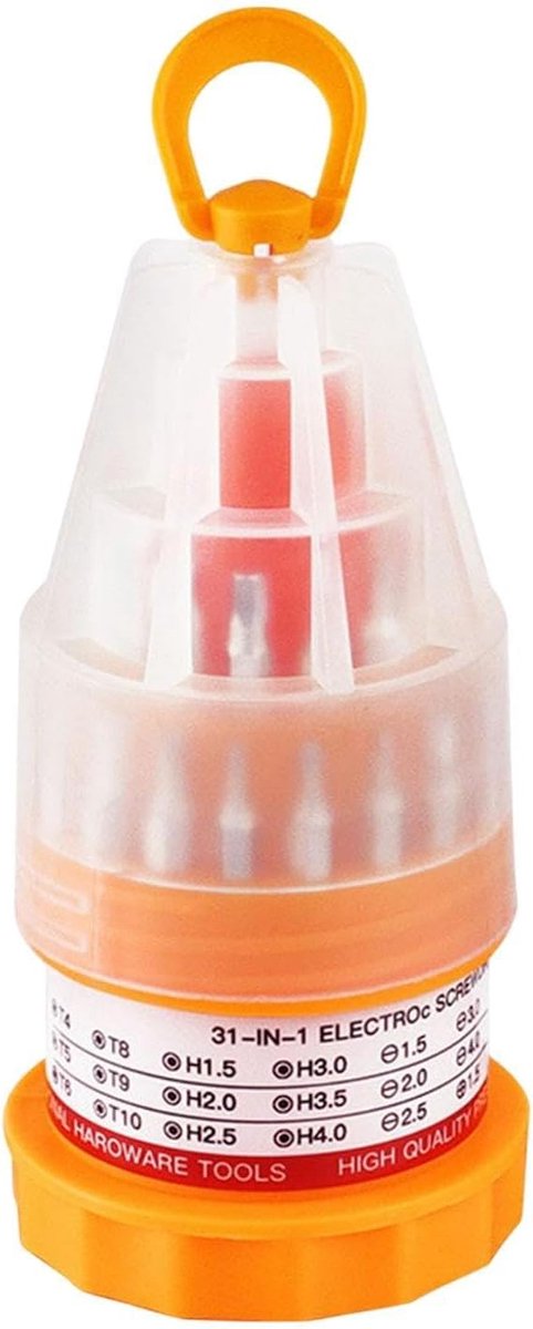 Precisie Schroevendraaierset - Gereedschapset - Elektronica Reparatie - 31 Delig - Compact - Meerkleurig
