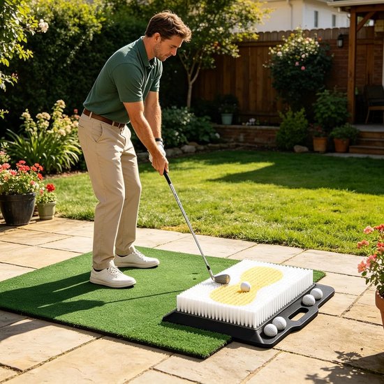 Golf Trainingsmat - Indoor Golfmat - Swing Oefenen - Allround Trainingshulp - 40 x 35 cm - Groen van GOLF — afbeelding 4