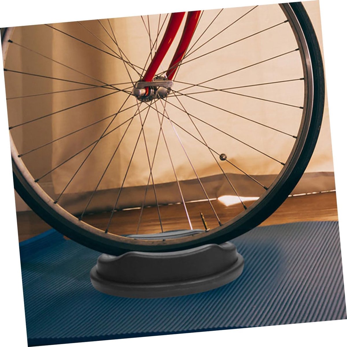 Fiets Oprijblok - Voorwiel Steun - Binnen Fietsen - Natuurlijke Houding - 22.5 cm - Zwart