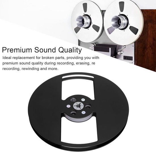 Lege Tapespoel - Haspel Spoel - Audio Opnemen - Sterk Aluminium - 7 Inch - Zwart — afbeelding 3
