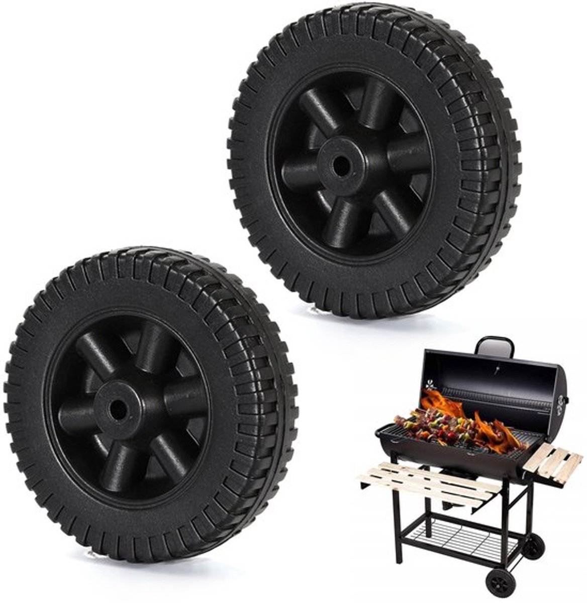 Allecto - Grillwielen - Kunststof Grillwielen - Sterke Corrosiebestendigheid