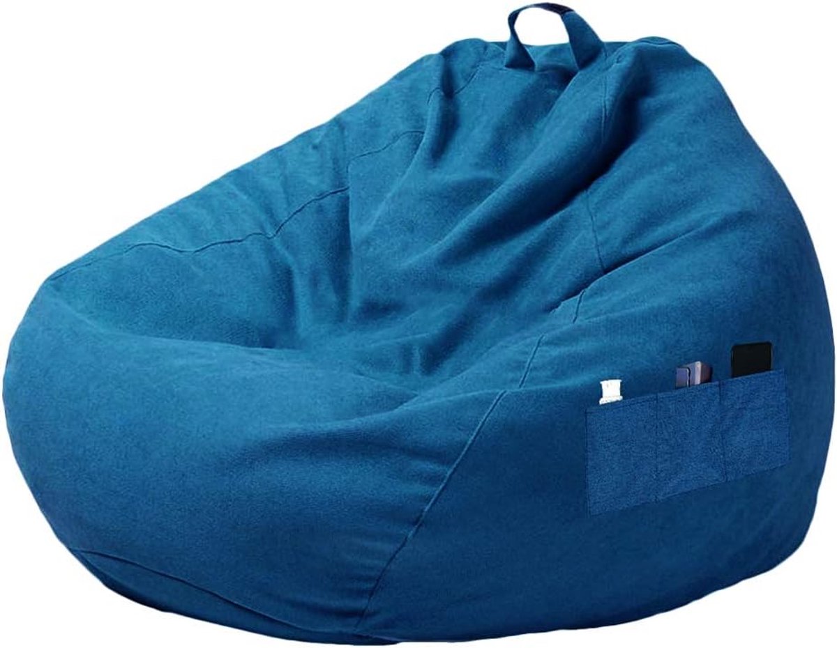 Zitzakhoes - Zonder Vulling - Ontspannen Zitten - Ergonomisch Ontwerp - 100 x 120 cm - Blauw
