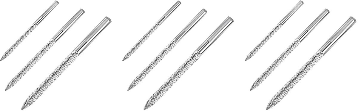 Boren Set - Metaalboren - Banden Reparatie - Hardmetalen Boren - 9 Delig - Zilver