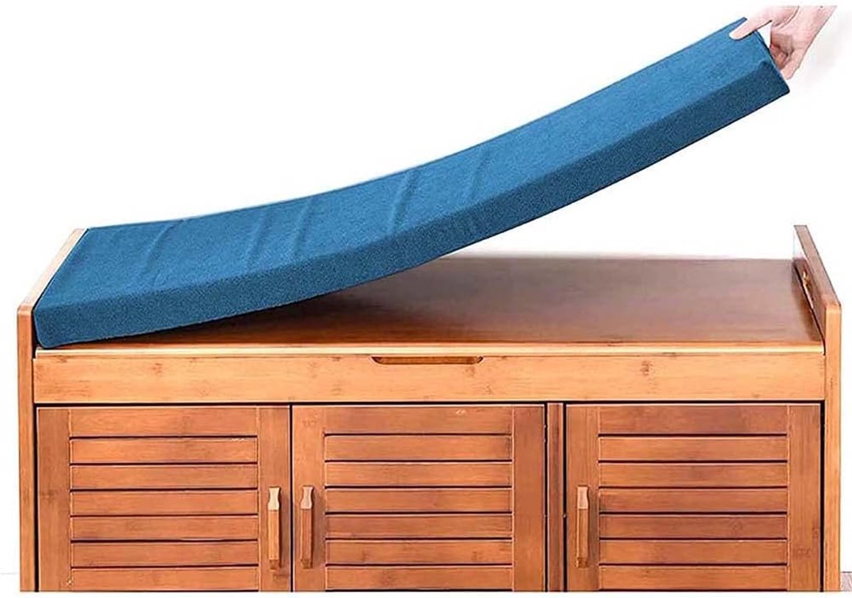 Bankkussen Buiten - Tuinkussen Zitkussen - Buiten Zitten - 4cm Dik - 180 x 50 cm - Donkerblauw