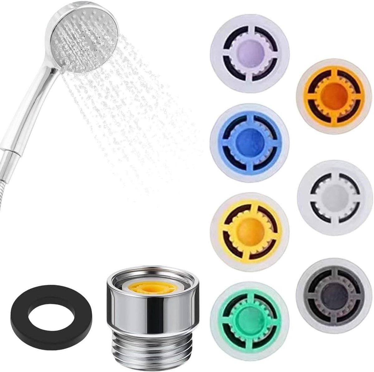 Set van 9 Doorstroomreductoren - POM - Waterbesparend - Temperatuurbestendig - Voor Douche en Keuken