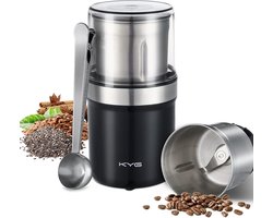Elektrische Koffiemolen - Roestvrijstaal - Afneembare Kom - 300 W Vermogen - Voor Koffiezaden en Specerijen