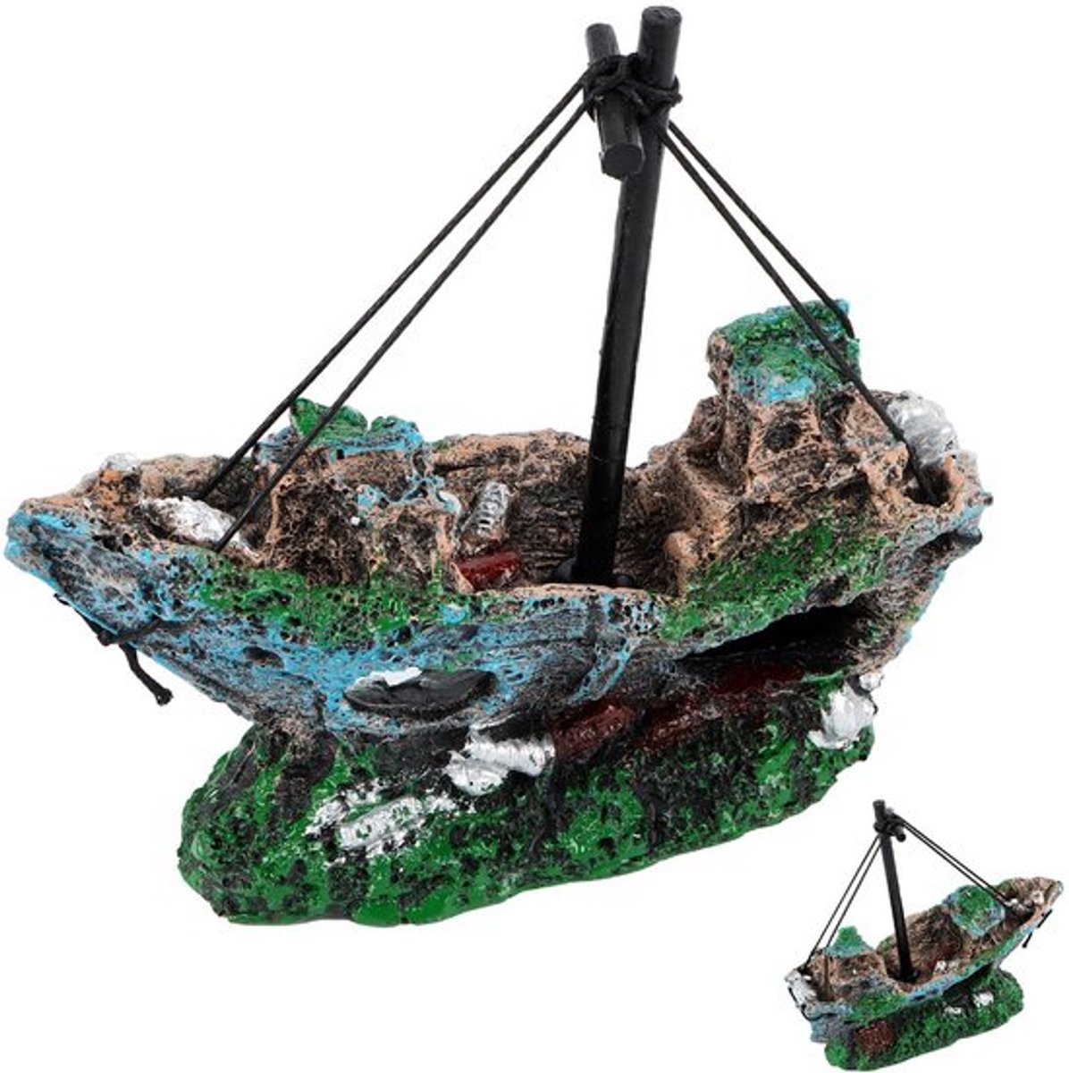 Dailygoody - Aquariumdecoratie - Scheepswrak Ornament - Natuurlijk landschap