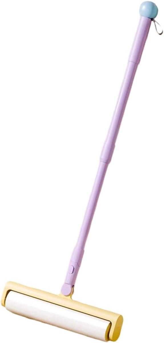 Intrekbare Pluisrol - Haarverwijderaar - Huishoudelijk Gebruik - Telescopische Handgreep - 24cm - Paars
