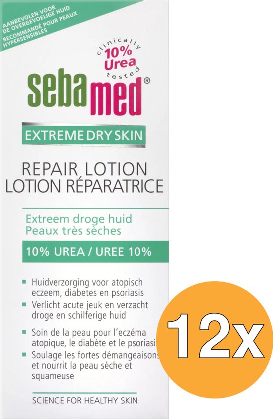 Sebamed Extreme Dry Skin Repair Lotion, 10% Urea. Verlicht jeuk en verzacht droge huid. 12x 200ml.