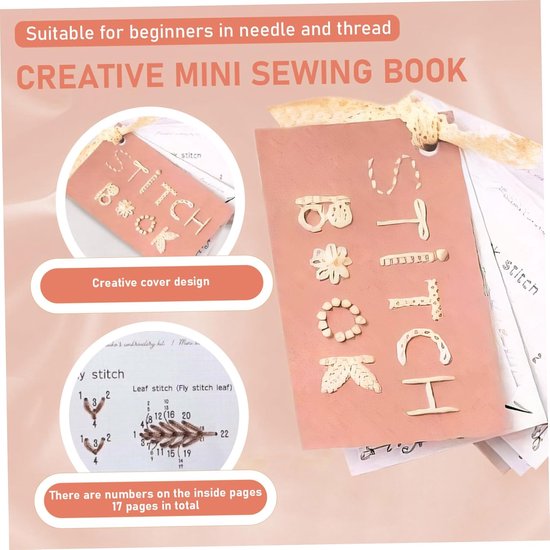 Naaiboek Mini - Creatieve Kaarten - Borduur Technieken - Beginner Vriendelijk - 17 Pagina's - Stijl 1 — afbeelding 2