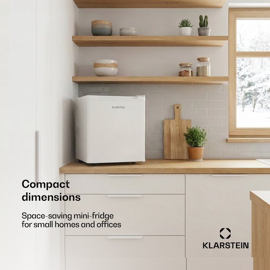 Klarstein Minibar Mini Koelkast voor Kamer, 30 L Mini Koelkast voor Dranken, Snacks & Cosmetica, Kleine , Kleine en Stille Koelkast, Skincare Koelkast voor Kamer & Kantoor 5–15 °C - 23 dB - voor Slaapkamer - Compact Geruisloos van Klarstein — afbeelding 4