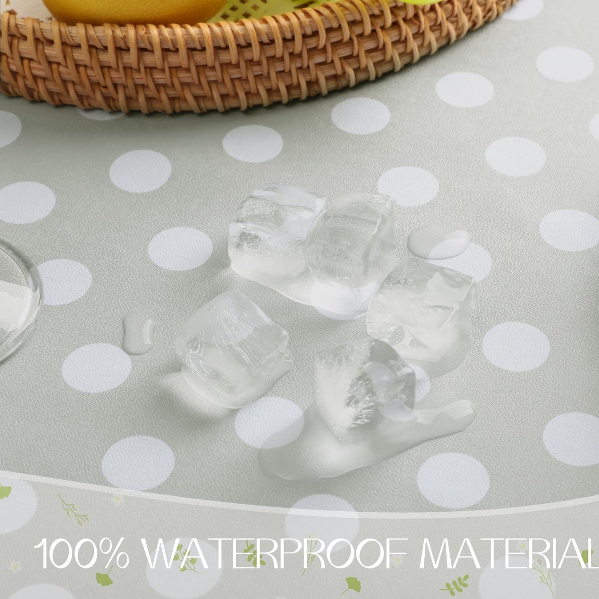 SnelShoppen - Wasdoek Tafelkleed 140 x 320 cm Grijs met Stippen, Afwasbaar PVC, Weerbestendig Tuin- en Picknickkleed voor Feesten en Zomer