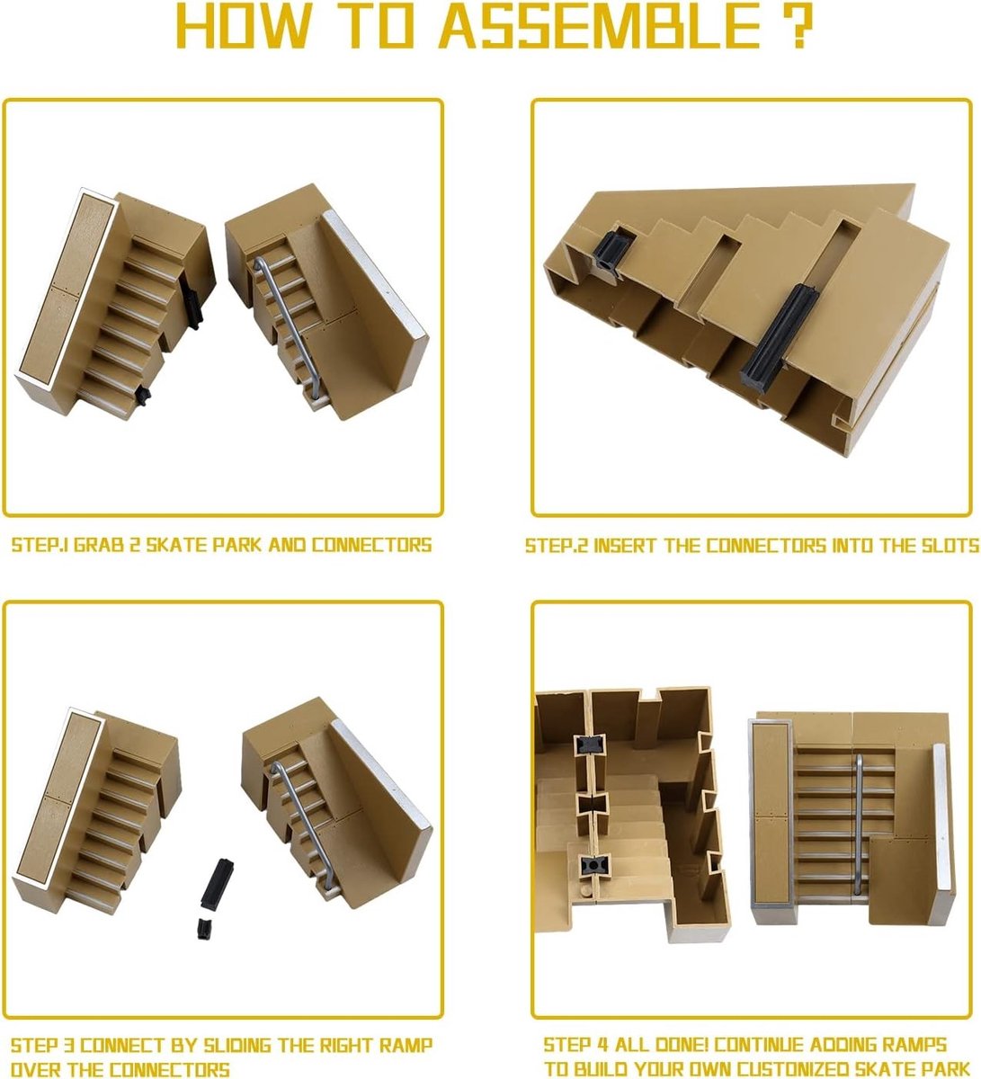 Complete Skate Park Set met Ramps en Accessoires voor Finger Skateboard Bikes en Scooters 5 Delen voor Optimale Training en Speelplezier
