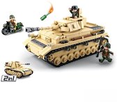 Sluban Army WWII Duitse Panzer Tank bouwspeelgoed - Constructiespeelgoed modelbouw - bouwdoos met 543 bouwstenen - M38-B0693 vanaf 8 jaar
