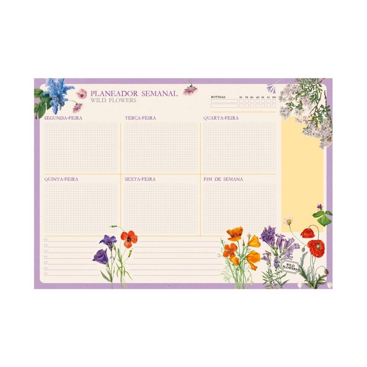 Grupo Erik - Wild Flowers A4 Weekly In Portuguese Planner - Multicolours