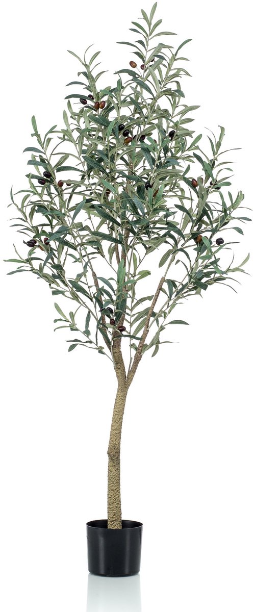 Emerald Kunstboom Olijfboom 140cm - Kunstplant voor binnen - Kunstboom olijf - Olijfboom kunst Groen
