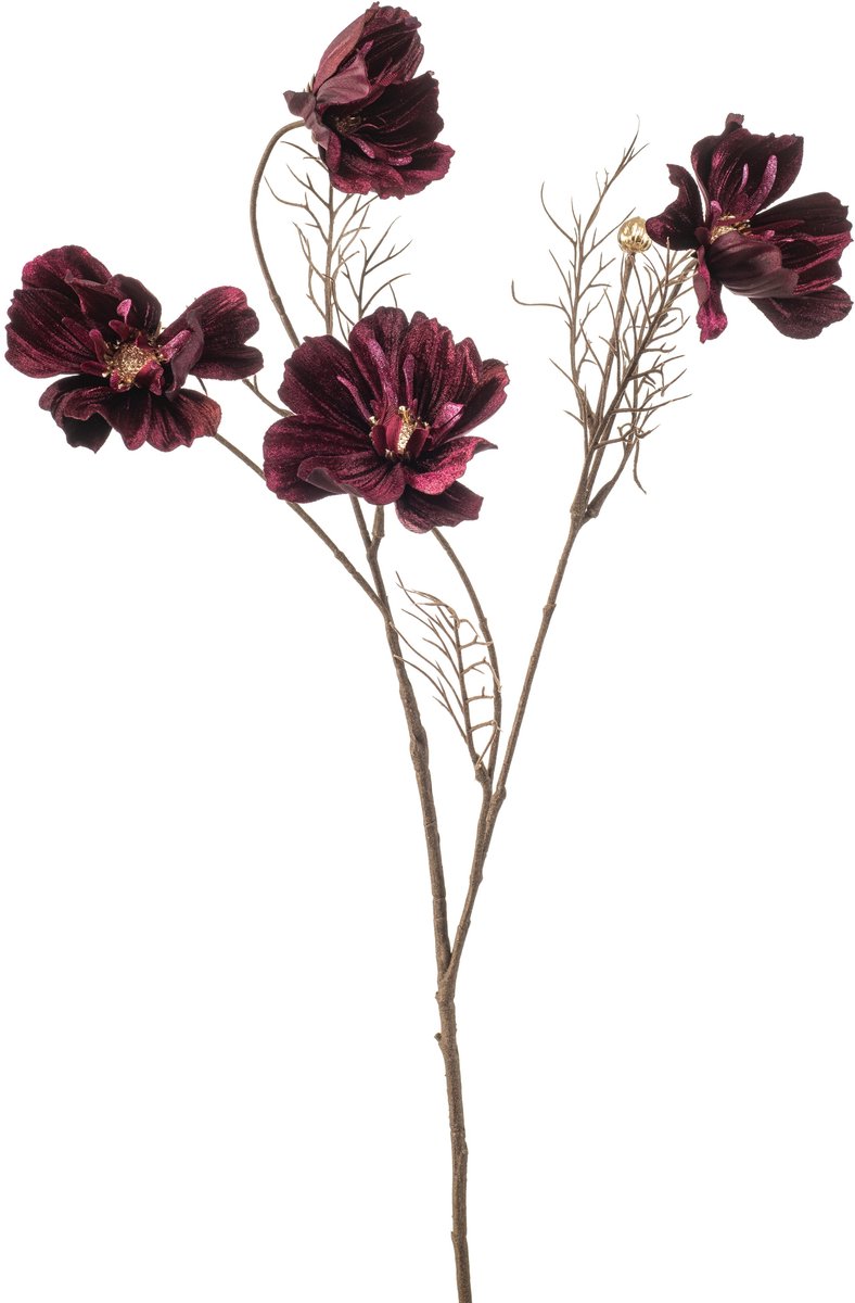 Emerald Kunstbloem Cosmos velvet 83cm paars - Kunstplant voor binnen