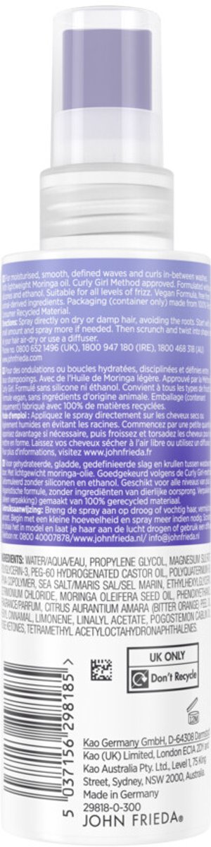 John Frieda Frizz Ease Dream Curls Haarspray - 6 x 150 ml - Voordeelverpakking
