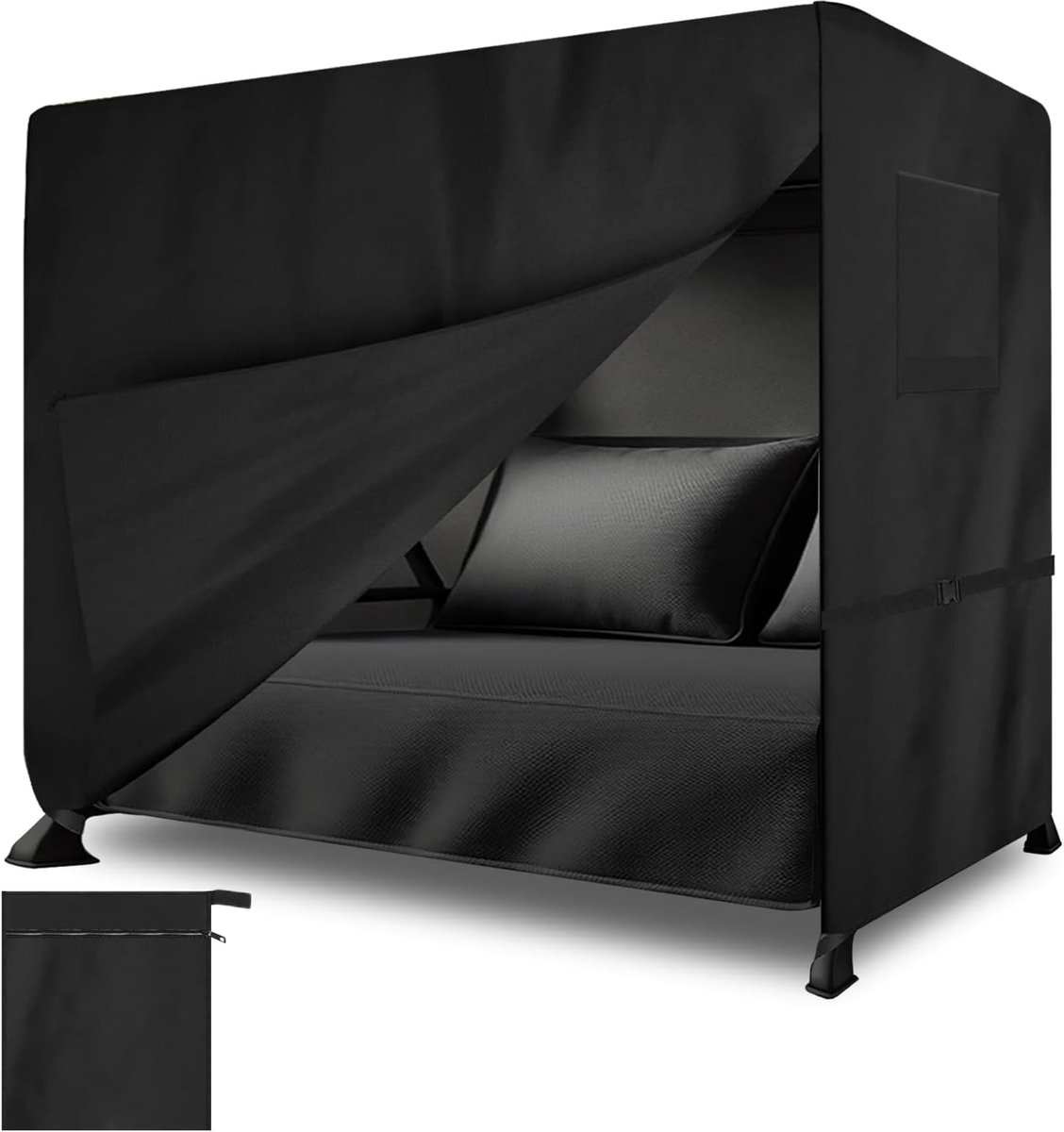 SnelShoppen - Hollywood Schommelstoel Hoes 210 x 125 x 170 cm, Winterbestendige 3-4 Zits Beschermhoes voor Tuinmeubelen, Zware Scheurvaste Oxford Stof