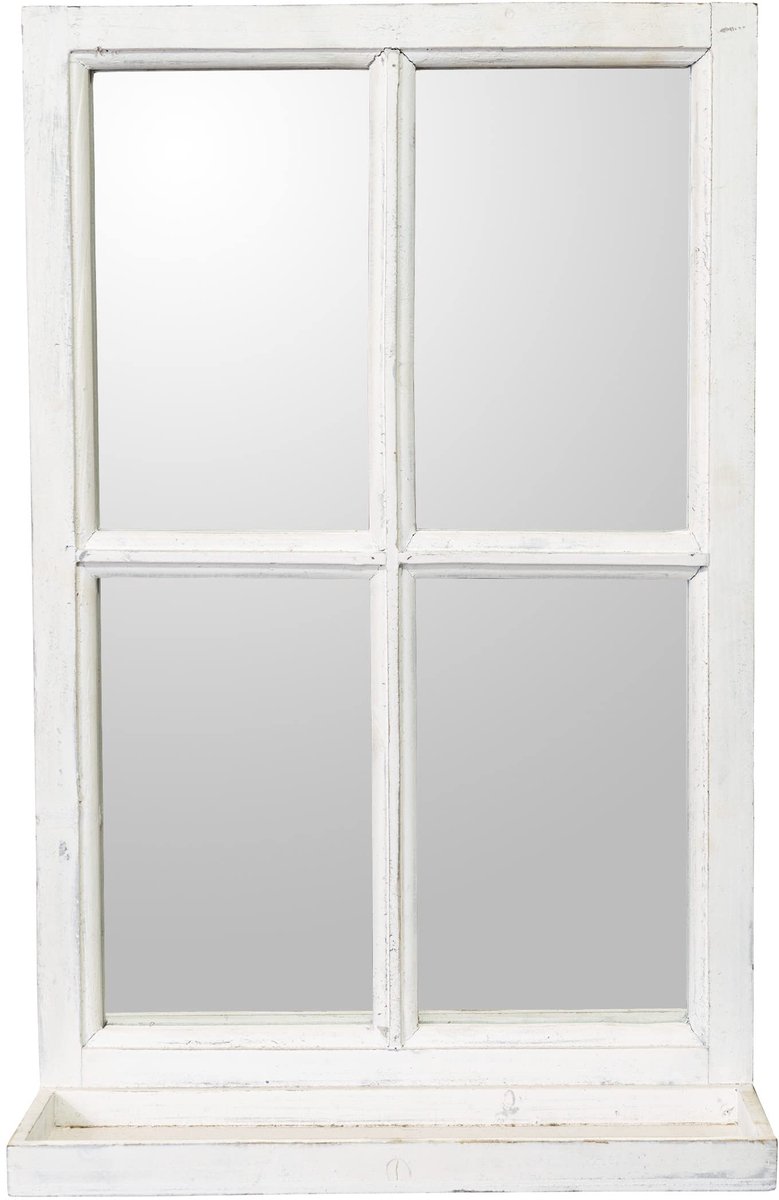 SnelShoppen - Blümelhuber Wandspiegel Vintage Stalraam Landhuisstijl met Plank - Decoratieve Garderobespiegel, Make-upspiegel, Boho-decoratie, Hangend