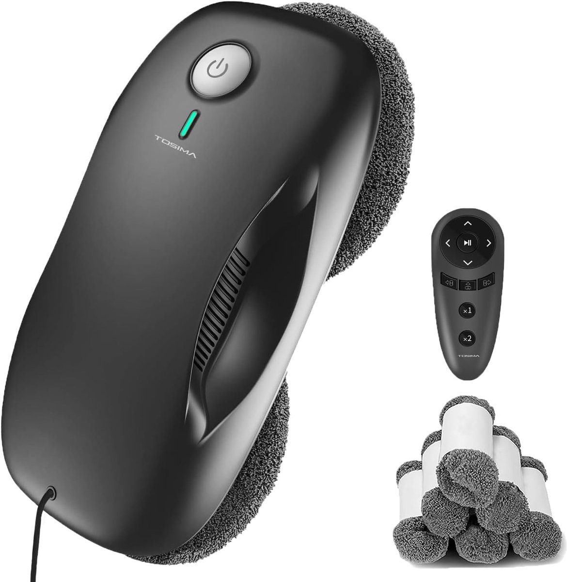 SnelShoppen - Tosima W2 Window Cleaner Robot, Automatische Raamreiniger met Intelligente Patroon Planning, 3800Pa Zuigkracht, Randdetectie Technologie