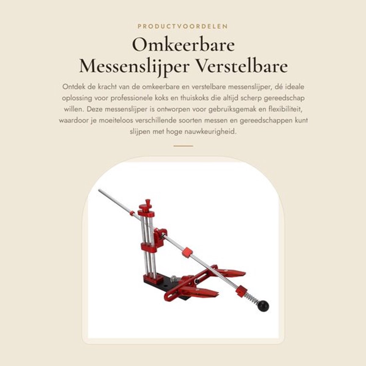 Messenslijper Professioneel - Roestvrijstalen Steunstang - Stevige Klemming - Duurzaam Aluminium - Snelle Aanpassing - Hoge Nauwkeurigheid - Slijpsysteem