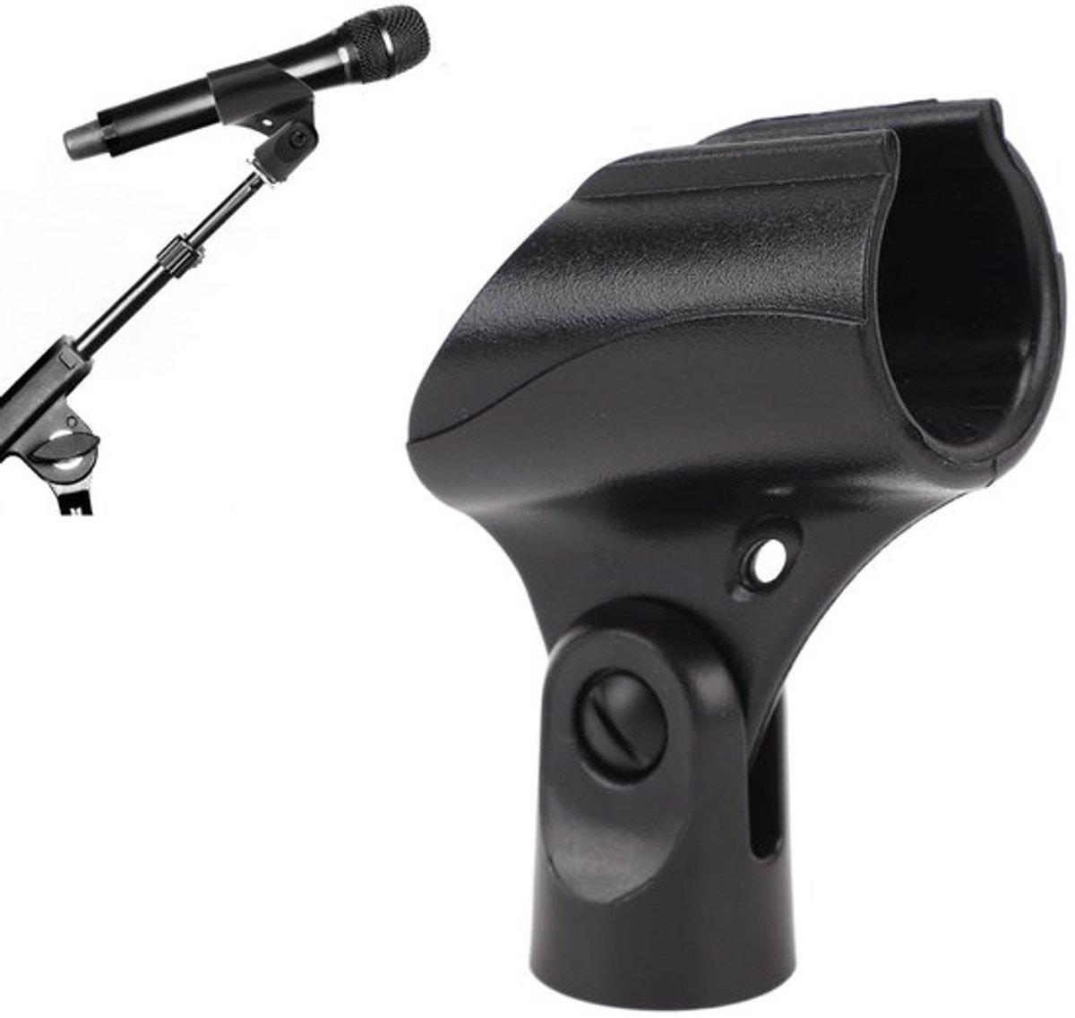 Hoekmicrofoonklem Verstelbaar - Duurzaam ABS-Materiaal - Universele Compatibiliteit - Stevige Grip - Geschikt voor Microfoon Diameter 25-30 Mm - Professionele Audio-ervaring - Microfoonclip
