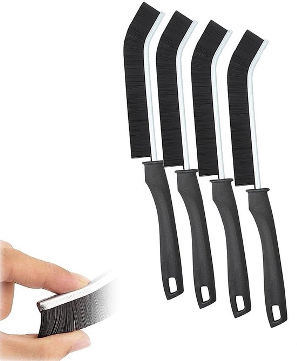 Kloofreinigingsborstel, hard geborstelde crevice cleaning brush, handheld groove gap cleaning brush tools voor tegelvloeren, badkamer, keuken en huishouden (4 stuks)