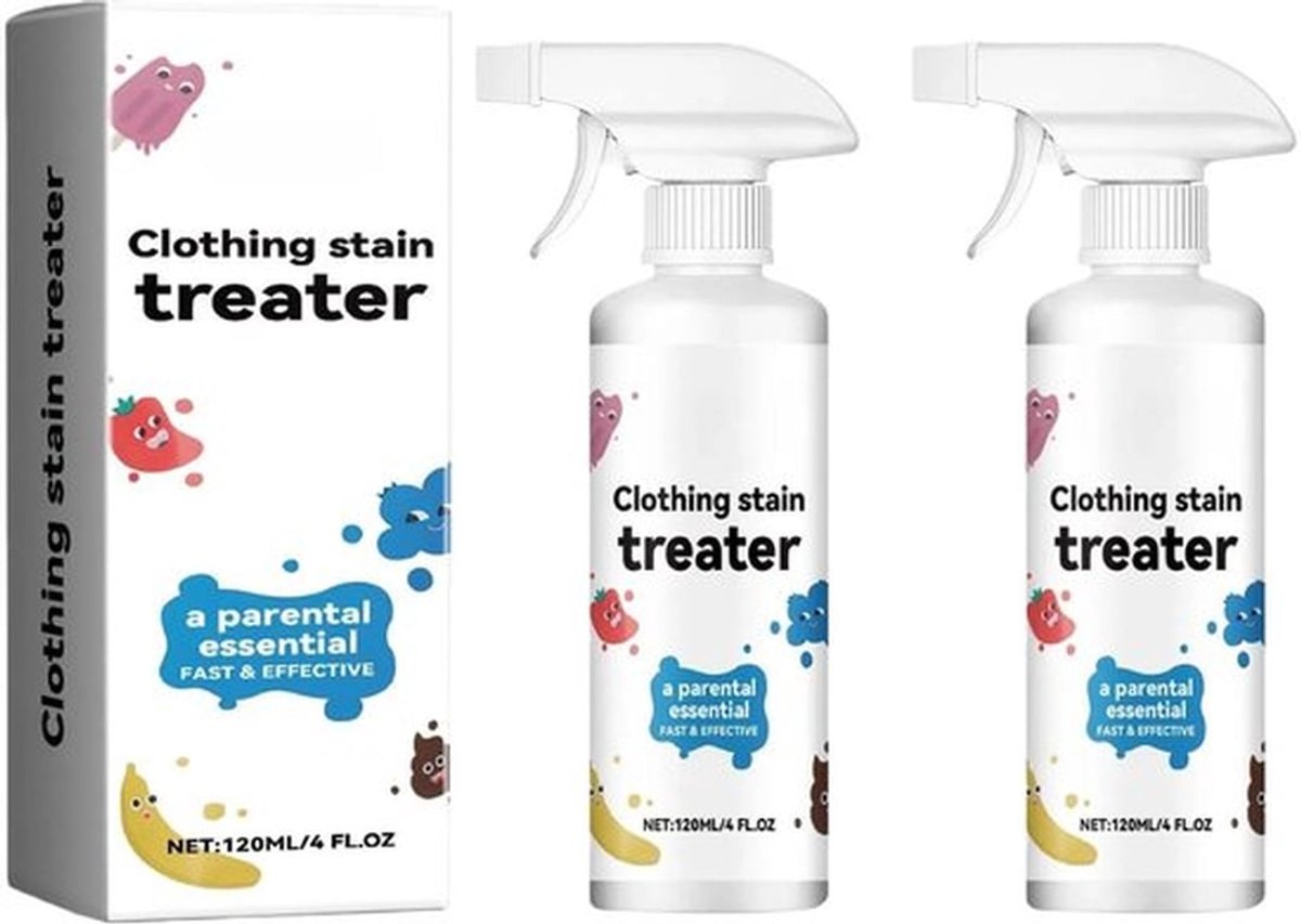 Vlekverwijderaar Draagbaar - Vlekkenreiniger Kleding - Vlekverwijderaar Babykleding - 2 Stuks - 120 ml - Effectief tegen Vet en Koffie - Vlekkenspray