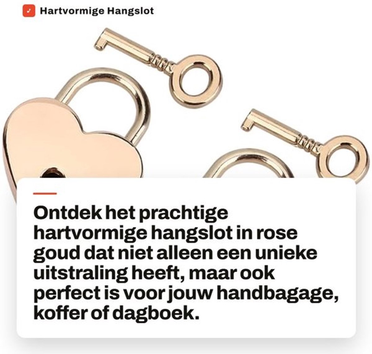 Hartslot Roze Goud - Sleutel - Decoratief - Verzamelslot - Veiligheid - Duurzaam Materiaal - Decoratief Slot
