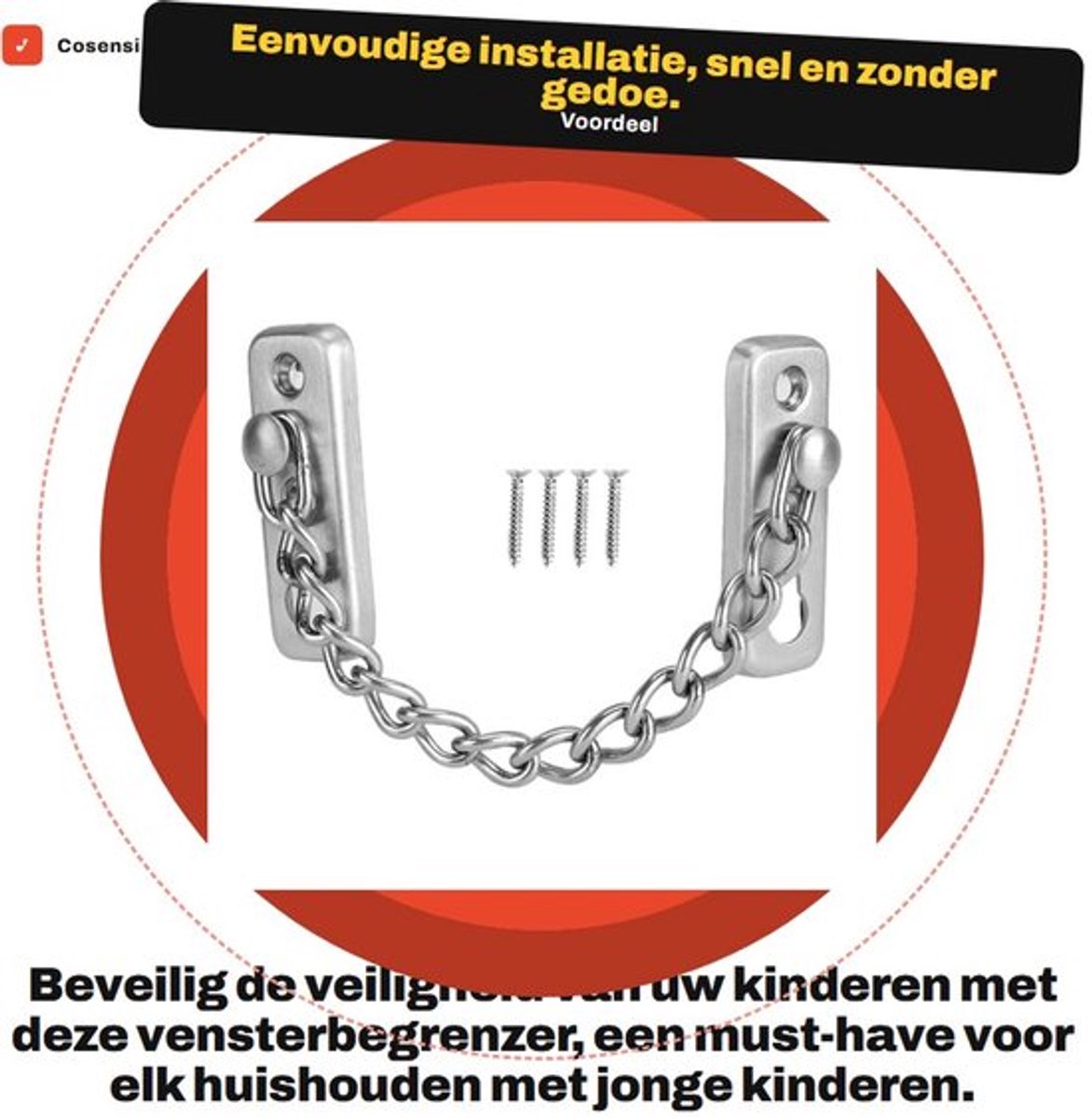 Vensterbegrenzer met slot - Raambeveiliging kind - Diefstalbeveiliging - Raamgrendel - Roestvrij staal - Eenvoudig te monteren