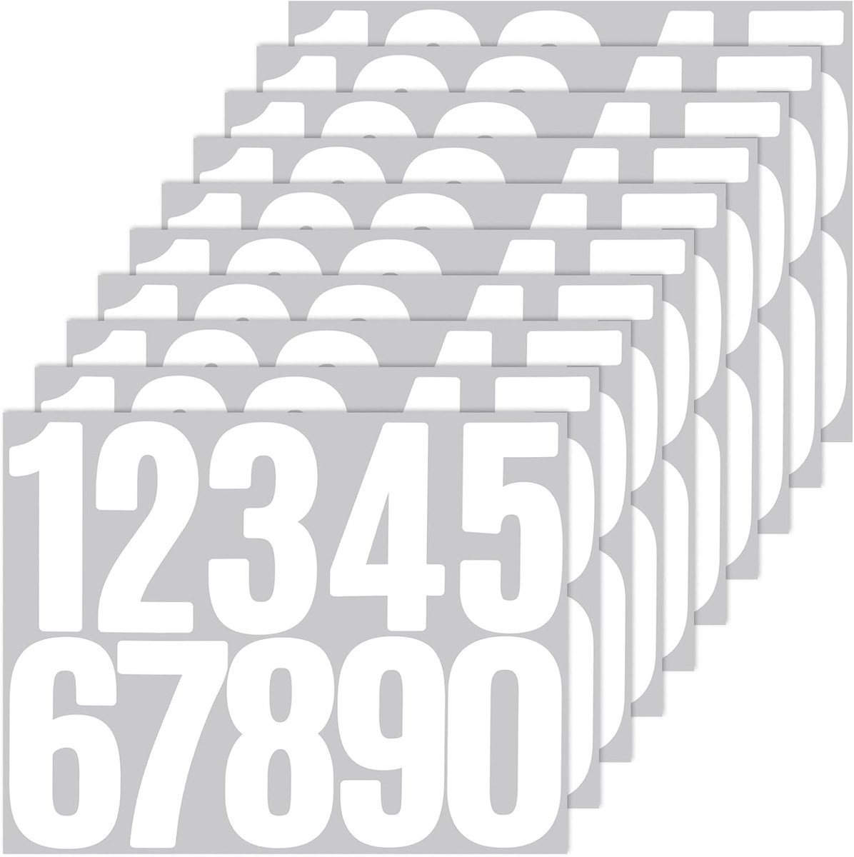 100 Stuks Waterdichte Zelfklevende Huisnummer Stickers voor Afvalbakken, Borden en Adreslabels - Vinyl Stickers in Wit