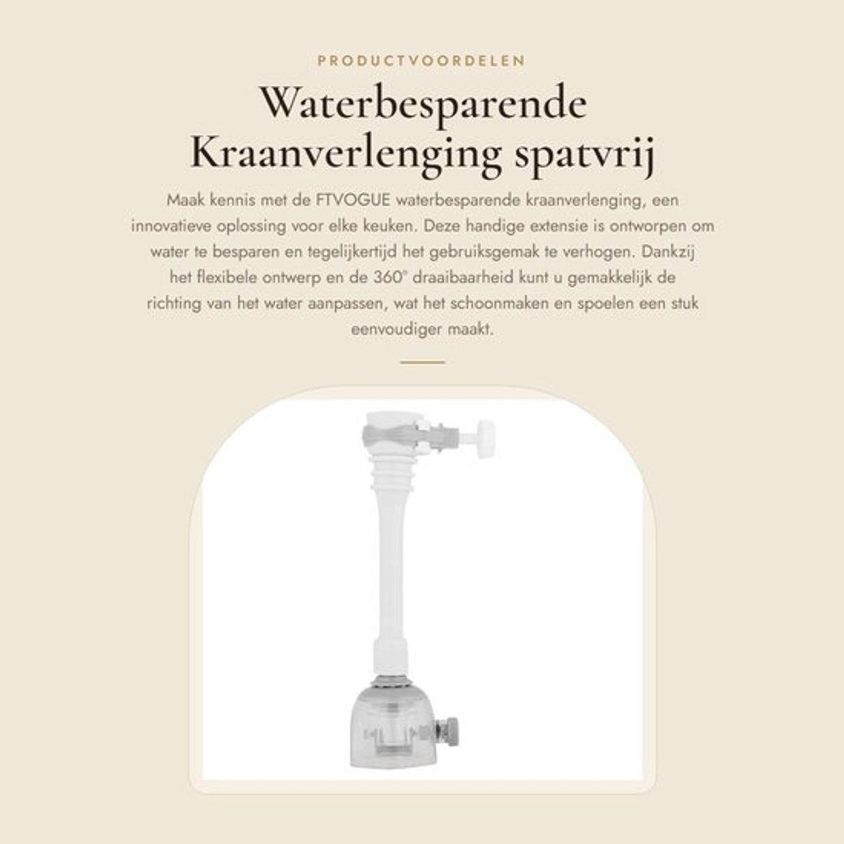 Kraanverlengstuk 18cm - Flexibele Slang - 360° Rotatie - Waterbesparend - Spatvrij - Hoogwaardige ABS Materialen - Kraanaccessoire